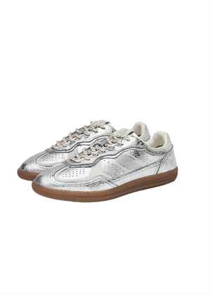 Shimmer recycled silver cream leather sneakers Silver Cream ALOHAS